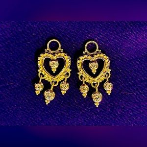 NWOT Judith Ripka Sterling Collection Heart Chandelier Earring Charms